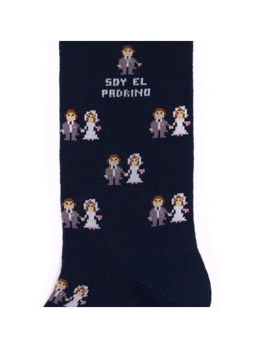 Socksandco Socken mit Bräutigam Design und Detail Ich bin der Trauzeuge in Marineblau