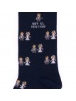 Socksandco sokken met groom's design en detail Soy el testigo in marineblauw