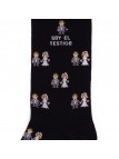 Socksandco socks with design boyfriends and detail I am the witness in black