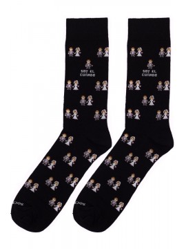 Meias meias socksandco com namorados design e detalhe Eu sou o cunhado de preto