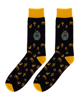 Socksandco anubis black-mustard socks