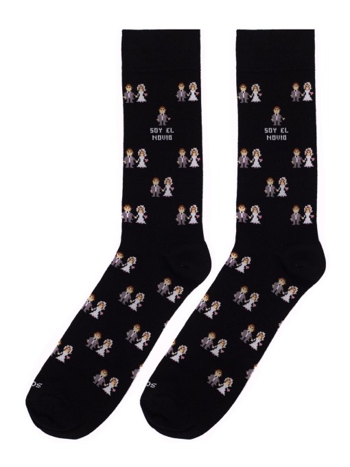 calcetines socksandco con diseño novios y detalle soy el tío en color negro