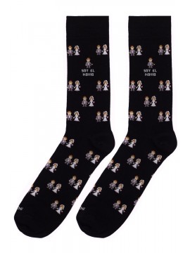 Socksandco Socken mit Boyfriend-Design und Detail Ich bin der Typ in Schwarz