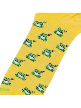 socksandco calcetin invisible ranas amarillo