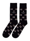 Socksandco socks with bride and groom design and friend of the groom detail in black