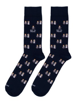 Socksandco Socken mit Boyfriend-Design und Detail Ich bin der Vater in Blau